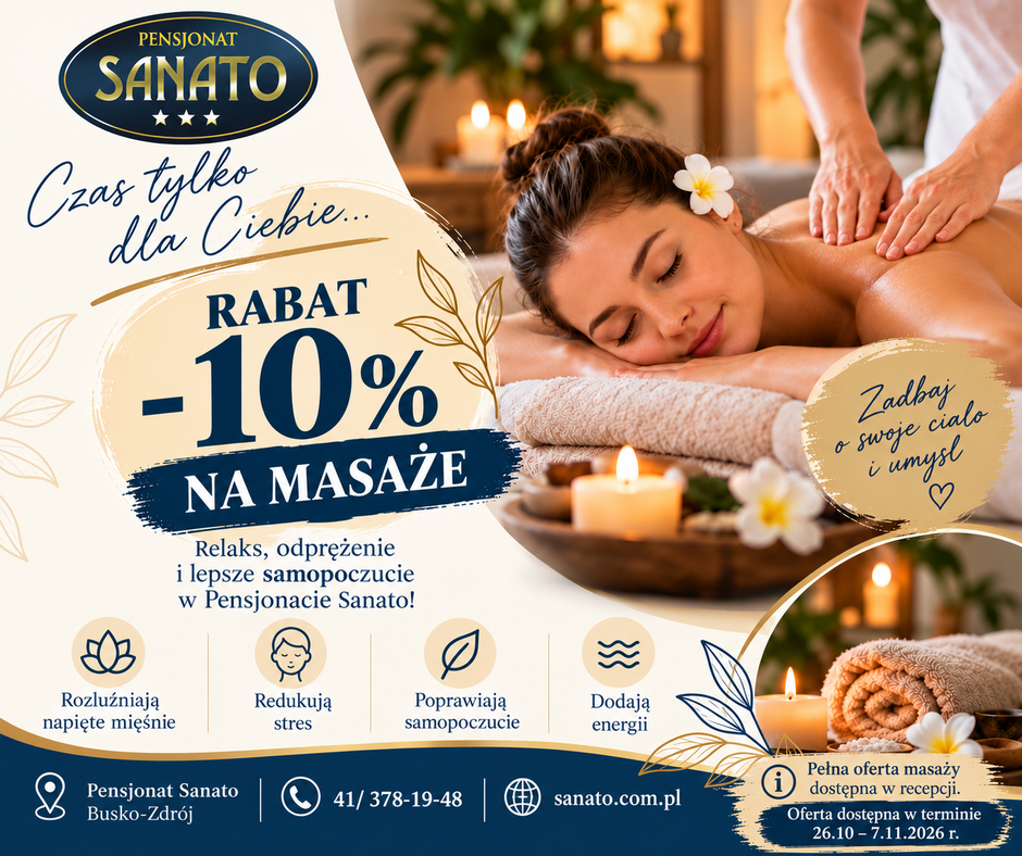 Pokoje gościnne Sanato - pensjonat Busko-Zdrój, kawiarnia, restauracja
